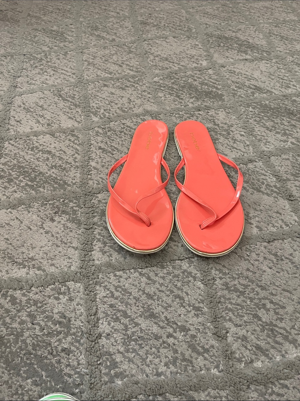 bebe Coral Patent Thong Sandals